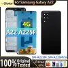 100% test Super AMOLED dla Samsung Galaxy A22 4G A225F A225F/DS A225 LCD Touch Screen Digitizer części dla wyświetlacza Samsung