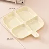 Plates 1PC Transparent Handle With Four Compartments For Fruits Children's Kitchen Ingredients Scallions Ginger Gar