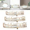 Round Plate Mirror Decorative Cosmetics Candle soffbord som serverar Vanity Tray smycken Parfym Organiser Badillbehör