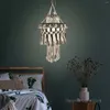 Gobeliny Macrame Lamp Shade ręcznie robione tkanin bohemian Decoration żyrandol na nowoczesne biurowe sypialnia salon