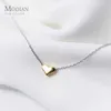 Pendant Necklaces Modian Gold Color Heart Simple Tiny Fashion Chain Pendant Necklace Classic Girl 925 Sterling Silver Jewelry Womens GiftQ