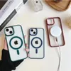 Hot-selling Electroplated Acrylic Magnetic Transparent Shockproof Phone Case for iPhone 15 14 13 12 11 Pro Max With OPP Bag