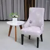 Stoelbedekkingen Stretch Armless Wingback Cover Gedrukte hellende fauteuil herbruikbare slipcovers Accent voor eetkamer