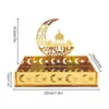 Plates Eid Tray Table Centerpieces Plate Acrylic Ramadans Home Decorations Muslims Festive Gift Gold Moon Decor
