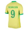 Brazylia piłka nożna 2024 Copa America Cup Neymar Vini Jr KIT Zestaw dla dzieci 2025 Brasil National Team Football Shirt 24/25 Home Away Wersja Rodrygo Martinelli