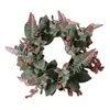 Dekorativa blommor Ljusring Wreath Greenery för Farmhouse Tablett vardagsrum