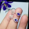 Stud -oorbellen natuurlijke en echte Tanzanite oorrel 925 Sterling zilveren fijne sieraden voor verloving