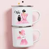 Mugs Super Mom Print Mug Creative Coffee Tea Cups Mama Life Drinks Dessert Milk Cup Enamel Handle Drinkware Mather's Day Gifts