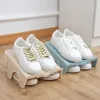 1 pc Simple Double Layer Shoes Shelf Save Space Shoe Rack Huishoudelijke opslagschoenen Gereedschap Plastic thuisschoen Organisator