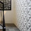Matt weiße Tapete Wanddekorative 3D-Wandplatte Diamant Design Fliesenwand Panel-Form 3D-Wandaufkleber
