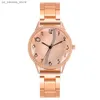 Polshorloges luxe merken 2023 NIEUW ROSE GOUD VROUWEN WOOPS WAVEZE NUMMERS Design Lady Alloy Strap Gift Clock Pols240409