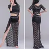 Стадия ношения Bellidance Top Skirt Set Sexy Women Practice Practice Oldal Performance Dance Dong Costum