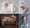 2pcsset born Pography Props Baby Costume Romper Jumpsuit Crochet Hat Wool Baby Boy Girl Outfit Baby Animal Po Prop 240409