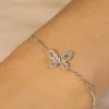 Partihandel designer brudsmycken 18K Real Gold Butterfly Baguetter Diamonds Armband för kvinnor