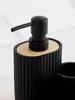 Vloeibare zeep dispenser keuken accessoires pomp met sponshouder en borstel 3 in 1 handgerecht zwart hout