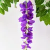 7ft 2m 꽃 끈 인공 wisteria vine garland plants 단풍 야외 집의 후행 꽃 가짜 꽃 교수형 벽 장식