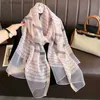 Scarves 2023 Luxury Brand Silk Shawl Scarf for Women Design Plaid Hijab Wraps Bufandas Female Headkerchief Fouloud Echarpe NEW240409