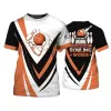 Yaz Bowling Spor Takımı Üniforma 3D Baskılı Erkek T-Shirt Kafa Sporları Hala Hızlı Kuru O Boyun Kısa Kol gevşek Nötr Üst