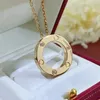 2024Love Schraube Anhänger Halsketten Titanstahl Designer Buchstabe C mit Diamant Luxus Jewlery Geschenke Mädchen Gold Silber Rose Großhandel nicht Fade Jewelry Q6