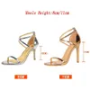 Dress Shoes Womens fetish 8cm 11cm high heels summer mid low foot champagne gold sandals Roman pumps womens gladiator slim H240409 TQRV