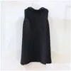 Basic & Casual Dresses The Manufacturer Directly Supplies 2022 Miyake Drapery Summer Youth Beautif Pure Color Loose Sleeveless Drop D Dh3B4