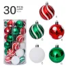 30pcs/Set 6cm Christmas Ball Ornaments Christmas Tree Hanging Decor Green Red White Colorful Pendant Christmas Balls