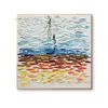 抽象的なボートペインティングキャンバスインパスト油絵100％手作りアートワークアブストラクトシースケープウォールアート現代アートウォールハンギング装飾