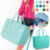 Storage Bags Waterproof Bogg Beach Bag XL Solid Punched Organizer Basket Summer Water Park Handbags Large Women's Stock Gifts FY5224 0307