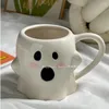 Mugs Cartoon Ghost Coffee Cups White Ceramics Drink Milk Water Cup Kawaii Halloween Decoration Cute Room Decor Things For Girls