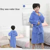 Towel Thick Cotton Kids Bathrobe Children Adult Hooded Pajamas Nightwear Nightgown Girl Night-robe Nightdress