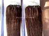 100gpack 16quot18quot20quot22quot24quot26quot remy Micro RingLoop 100 Indian Human Hair Extensions Color 4 Dark BR6367339