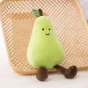 Söt ansikte Vegetabilisk aubergine Plushie Doll fylld mjuk fruktpäron persika tangerinr banan baby tillfredsställande leksak för barn födelsedagspresent