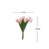 Dekorative Blumen 7pcs Simulierte Tulpen Realistische Nichtbefugte gefälschte Tulpe Schöne künstliche Blumenstrauß für Home Wedding Party Dekoration