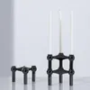 Candlers Metal Guest Gift Hortes Matchs Stand Black Fragrant Chandelier Porta Velas Brûères d'huile AB50ZT