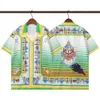 قميص مصمم للرجال الصيف قصير الأكمام غير الرسمية لأعلى قميص طباعة قميص البولينج على غرار Thert Thirt Thirt Thirt #102