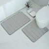 Halılar Olanly 2pc Banyo Mat Seti Emici Dikdörtgen Duş Duş Halı kaymaz U şeklindeki tuvalet pedleri Dekorasyon Yumuşak Bellek Köpük Banyo Halı
