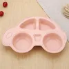 2024 Toddler Baby Dishs Disches Cartoon Carne Shape Assiette de nourriture pour enfants séparés environnementaux Chilet de vaisselle pour la vaisselle Plateau 1.