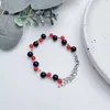 Strand Gothic Punk Bracciale nera e rossa Bracciale Fashi