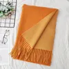 Filtar Cashmere Scarf Dual Color Dubbelsidig Tassel Sal Autumn och Winter Warmth Imitation Versatil Casual Filt