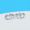 Hoop Ohrringe 925 Sterling Silber 0,6 Karat 2 Moissanit Doppel Diamond Fashion Design Light Luxury Senior Ladies
