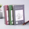 A4 Hardcover Sketch Book Spiral Wire Bound 100 Sheets Thick Paper Art Student Sketching Drawing Writing Sketchbook Art Supplies