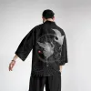 Oversize 6xl Men Kimono Cardigan Pantalon Suit Japonais Imprime Crane Yukata Robe Set News Veste Chinese Style Tang Suit