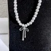 Hanger kettingen modieuze retro boog ketting sieraden voortreffelijke en elegante parelboog ketting geschikt voor meisjes prachtige sieraden cadeau