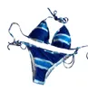 Cel Designer Two Piece Bathing Suit Set Stripe Letter Mönster strandkläder Kvinnan Baddräkter Spa Pool Party Halter Badkläderstrand Underkläder Kuddar Tryck upp baddräkt