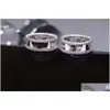 Anillos de banda de la banda Anillo de trébol de cuatro hojas Gemstone Gemstone Chapado 18k para mujer diseñadora T0P Calidad de la más alta joyería de marca de contrarrabastamiento DHOPR