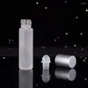 Lagerflaschen 100pcs 10 ml ätherische Ölrolle auf Fläschchen mit Edelstahl -Rollenkugel nachfüllbar gefrostetes Glasfummelflasche