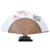 Dekorative Figuren 6 Zoll Papier Fan doppelseitiger chinesischer Stil handbemalte Malmale Frauenbambusgeschenk