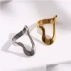 Gestüt Ohrringe Huanqi Gold Farbe Irregar hohles Edelstahlring für Frauen Mädchen Einfacher Modedesign Vintage Metallschmuck Tropfen D ot2hy