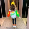 2022 Winter Spring Kids Sports Girls Tracksuit Letter leende långärmad t shirt hoodie + leggins tonåring 4 6 8 10 12 11 år