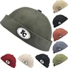 Beralar Unisex Retro Dome Kavun Brimles Bonnets Beanie Erkek Kadınlar Kapakkap Sailor Pamuk Mekanik Modaya Modaya Modaya Modeli Elastik Paneller Docker Şapkası